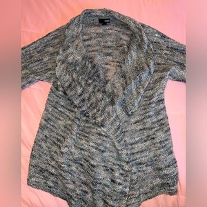Ana Grey Cardigan two toned open front Size Small